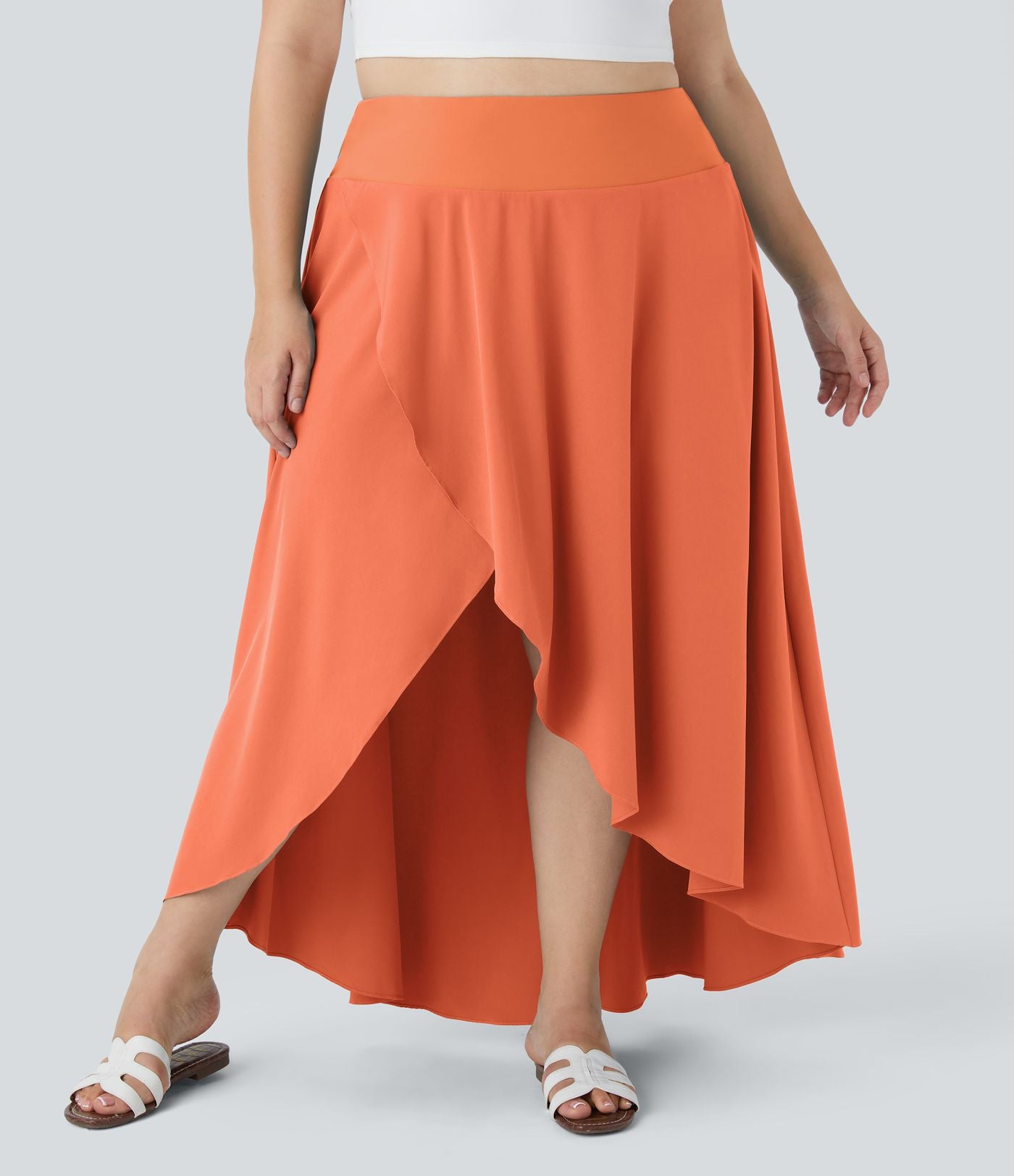 Breezeful™ Taille Haute à Volants 2 en1 Fluide Sèchement Rapide Quotidien Causal Grande Taille