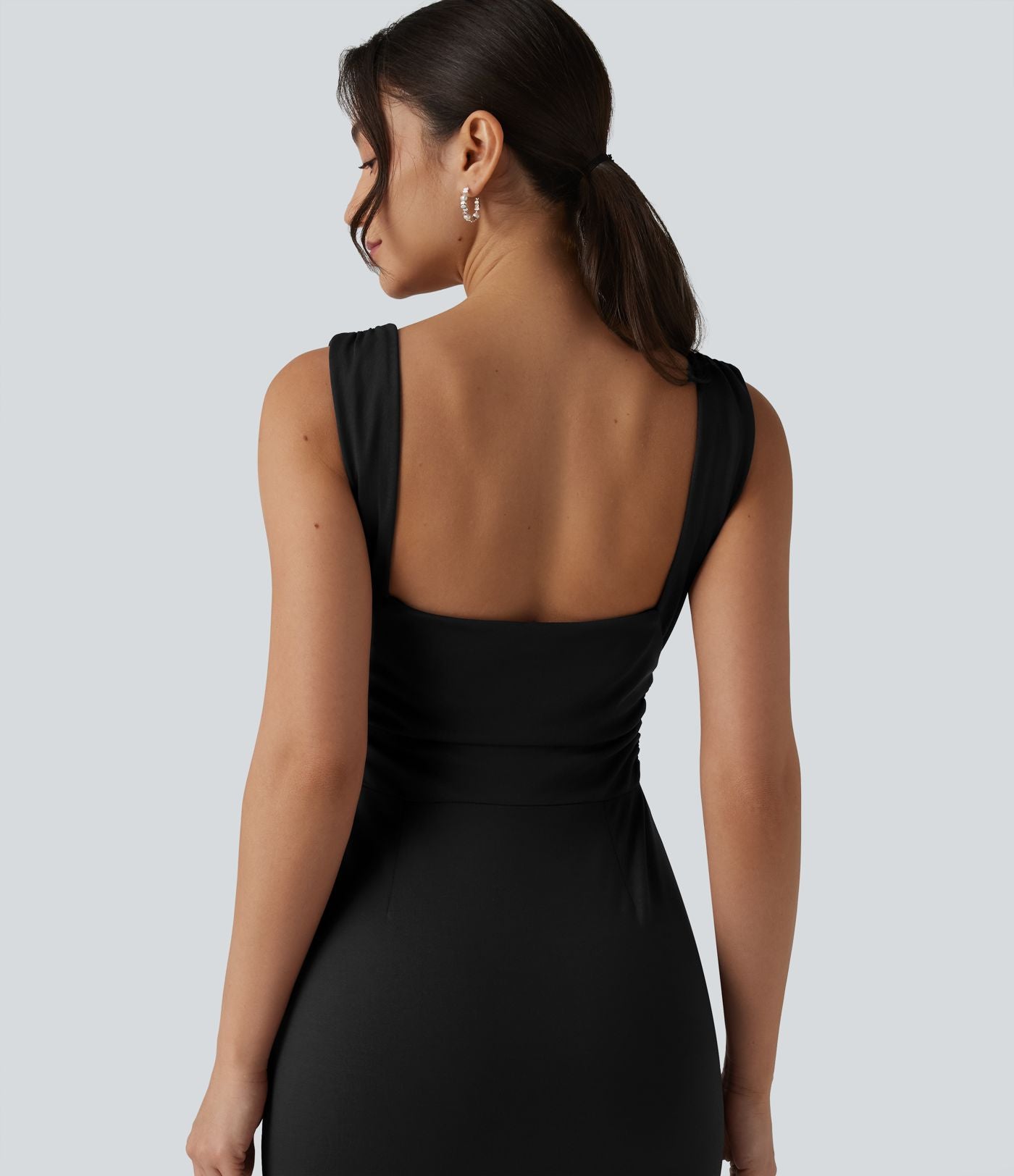 Robe maxi moulante col V avec soutien-gorge intégré