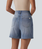 Short denim ample décontracté Halara Flex™ taille haute avec poches