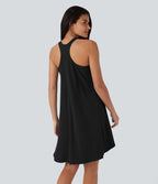 Robe décontractée mini fluide Breezeful™ à dos nageur, poches latérales, ourlet asymétrique et séchage rapide