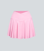Jupe de tennis SoftlyZero™ Airy taille haute confortable 2-en-1 poches latérales croisées évasée effet frais
