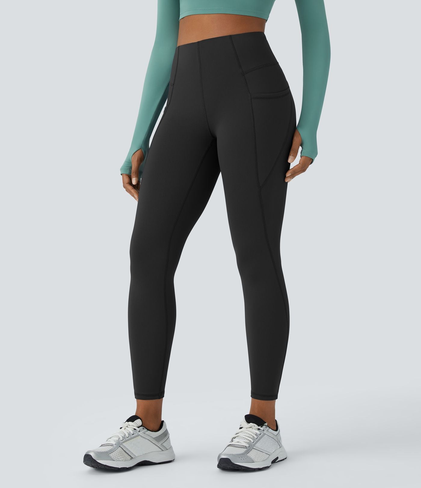 Legging de yoga thermique taille haute avec poches latérales