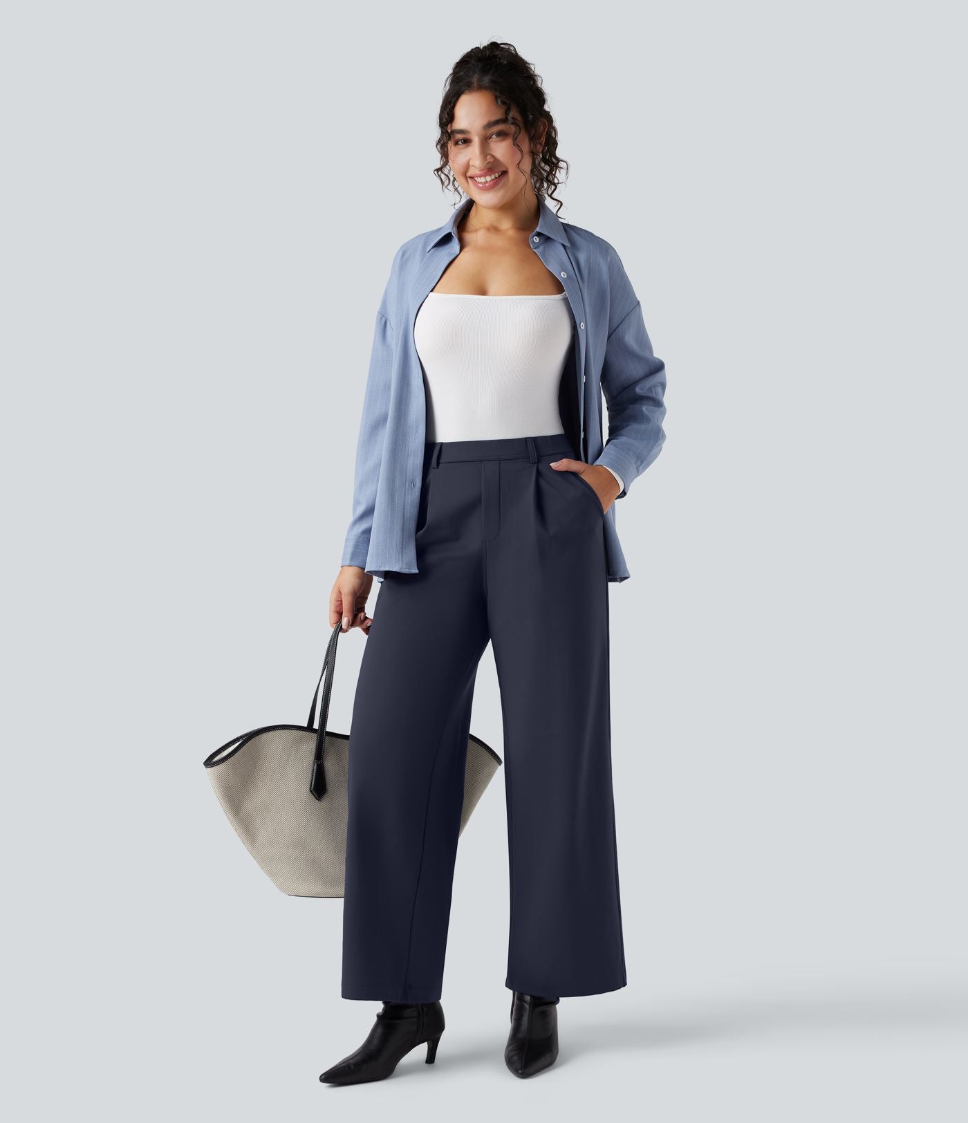 Pantalon de travail thermique doux taille haute à coupe droite avec poches SoftlyZero™