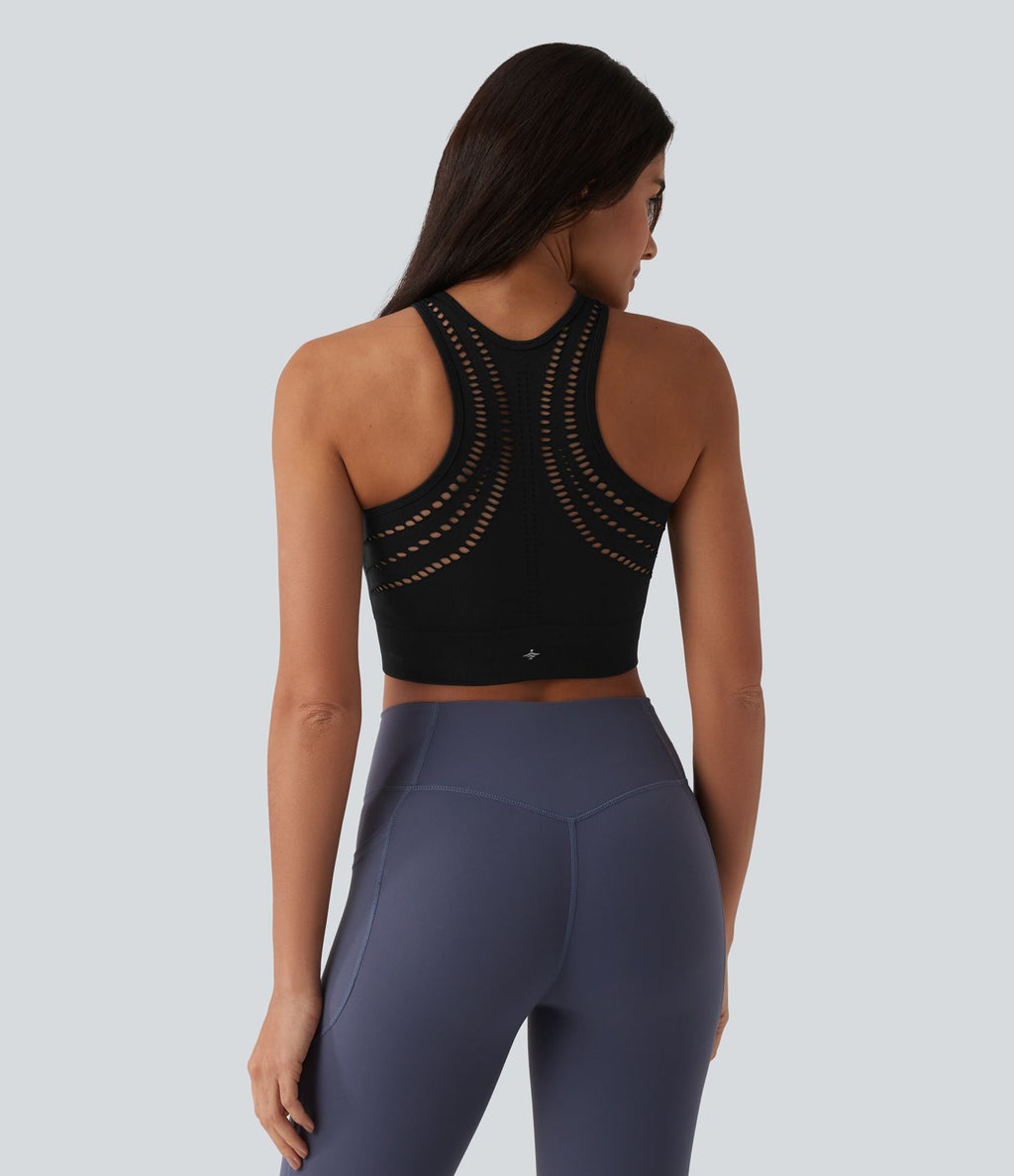 Brassière de sport yoga OneForm sans couture Flow maintien léger avec découpes et soutien-gorge intégré