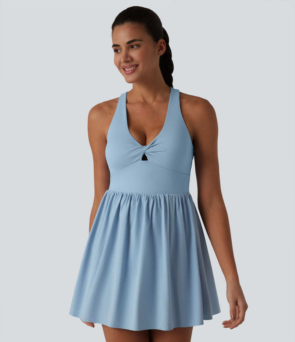 Robe sport de tennis mini Breezeful™ 2-en-1 séchage rapide col V dos nageur avec brassière intégrée à poches — édition Easy Peasy