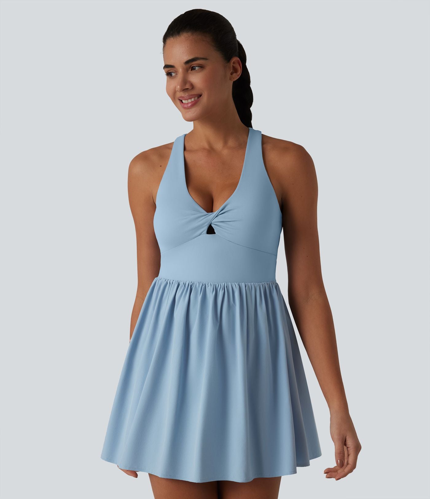 Robe sport de tennis mini Breezeful™ 2-en-1 séchage rapide col V dos nageur avec brassière intégrée à poches — édition Easy Peasy