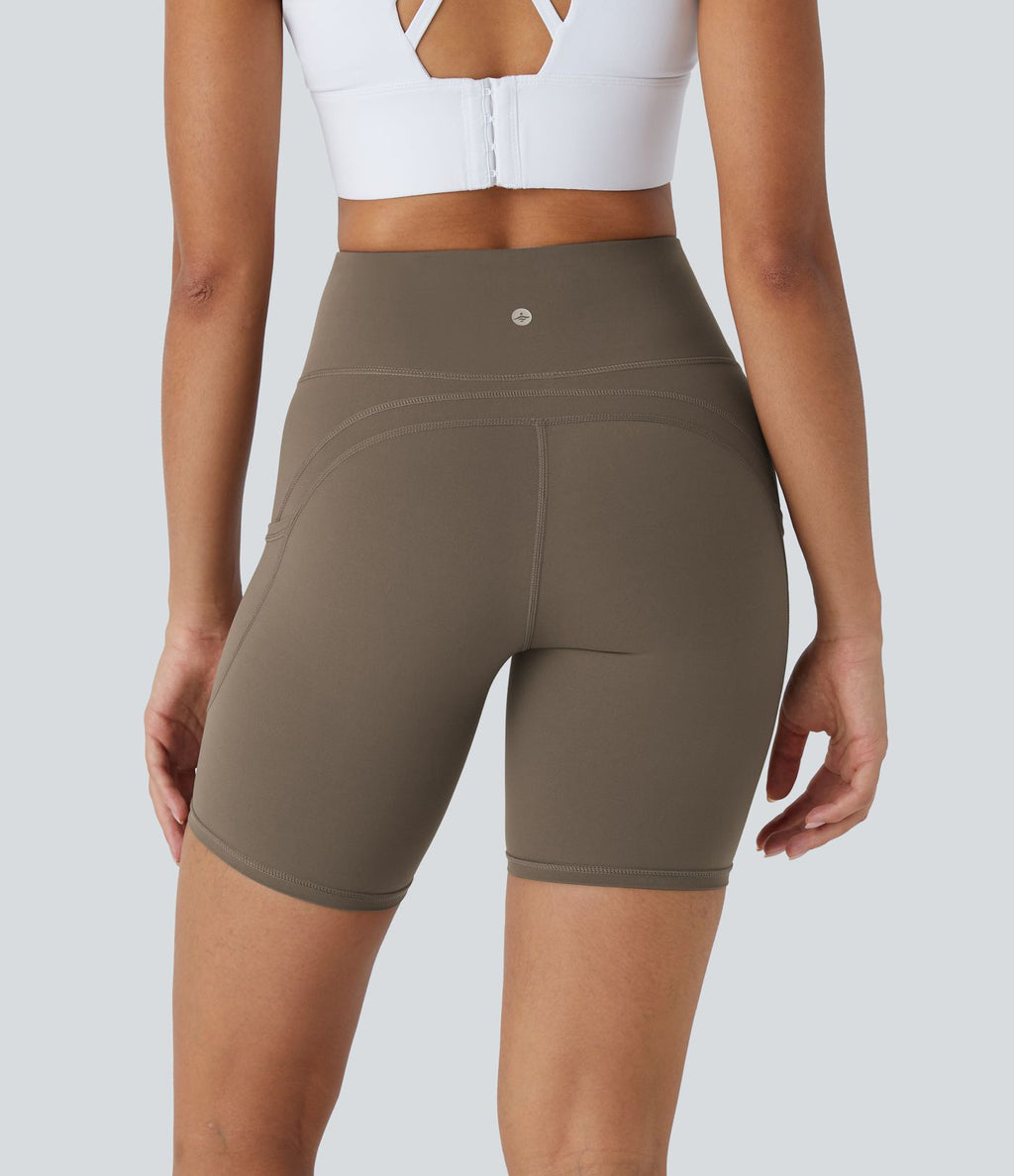 UltraSculpt Short 17,5cm Biker Running Taille Haute avec Poches Latérales