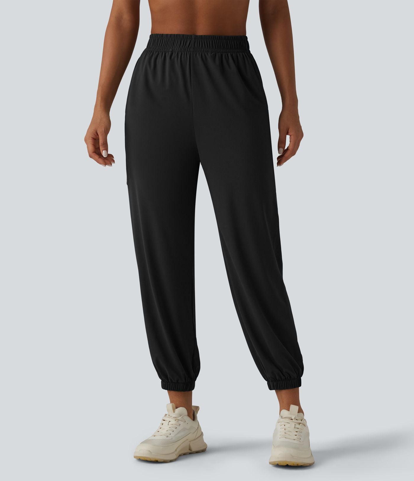 Jogging de sport taille haute en maille contrastée respirante avec poches - Protection solaire UPF50+