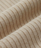Pantalon décontracté évasé en maille côtelée à taille haute et poches zippées latérales
