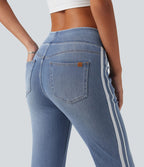 Jean flare Halara Flex™ taille haute délavé à rayures avec poches