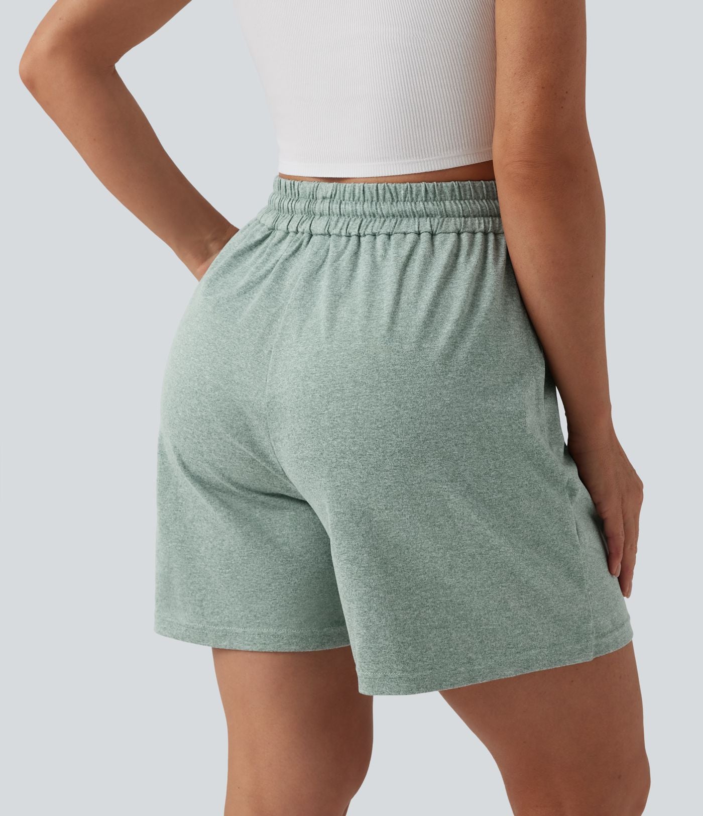 Short ample décontracté taille haute avec cordon de serrage 12,5 cm et poches