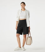 Short tailleur baggy DayStretch taille haute 22,5 cm avec poches