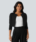 Blazer de travail court col rond manches 3/4