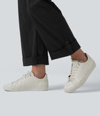 Pantalon cargo droit taille mi-haute avec cordon de serrage, longueur ajustable et poches