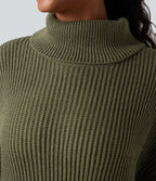 Robe pull courte tailleur col montant manches longues
