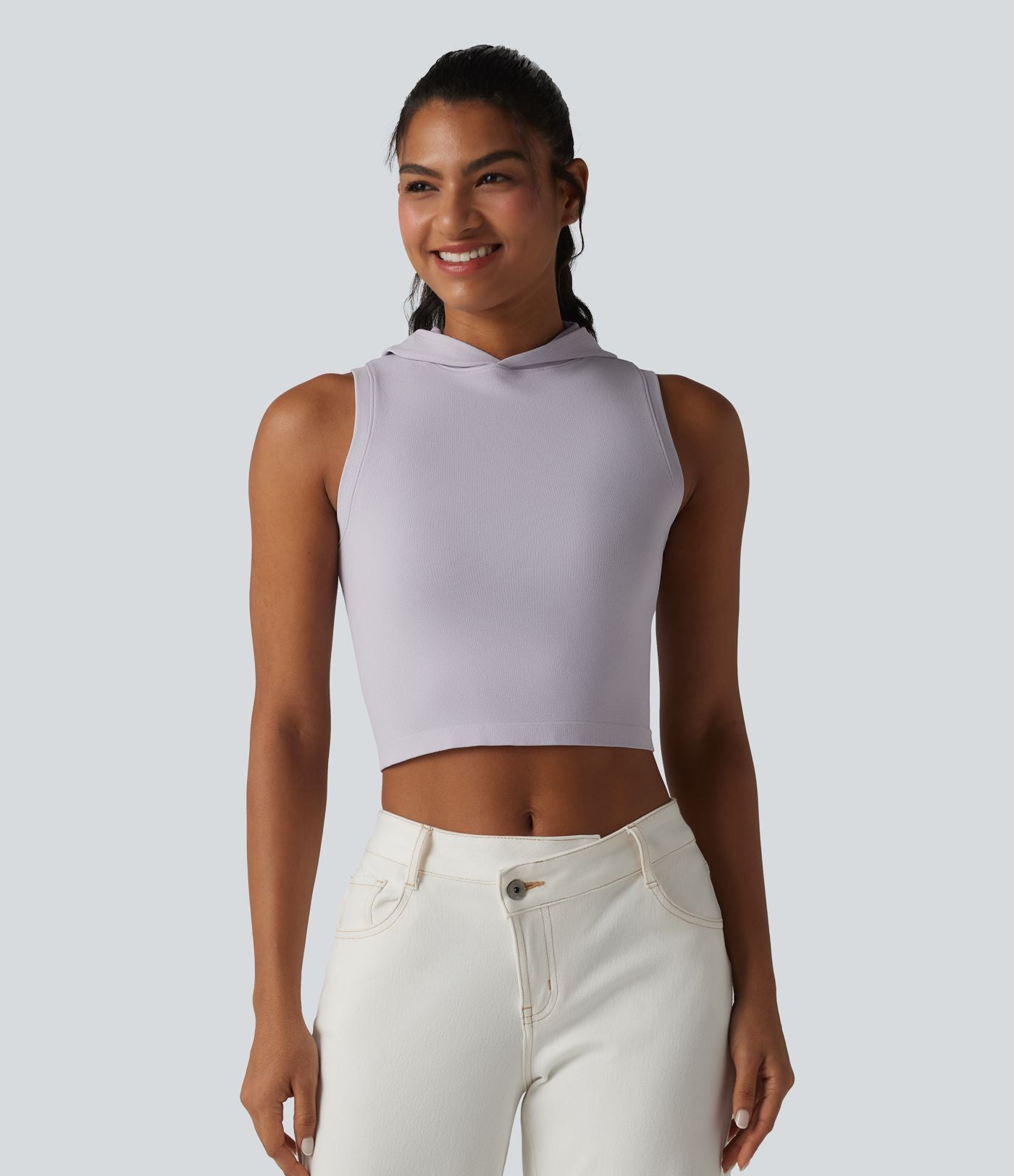 OneForm Seamless Flow Débardeur casual court à capuche sans couture