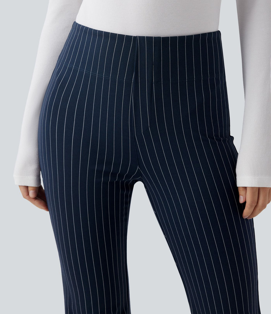 Halara Flex™ Pantalon tailleur évasé à rayures taille haute avec poches