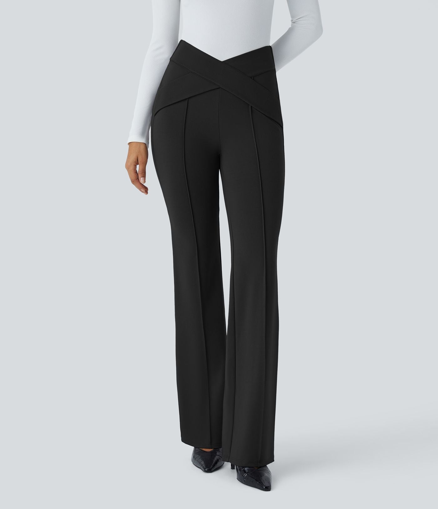 Pantalon croisé taille haute