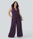 Combinaison grande taille col V sans manches avec poches - Édition Easy Peasy