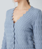 Cardigan décontracté maille pull col V manches longues