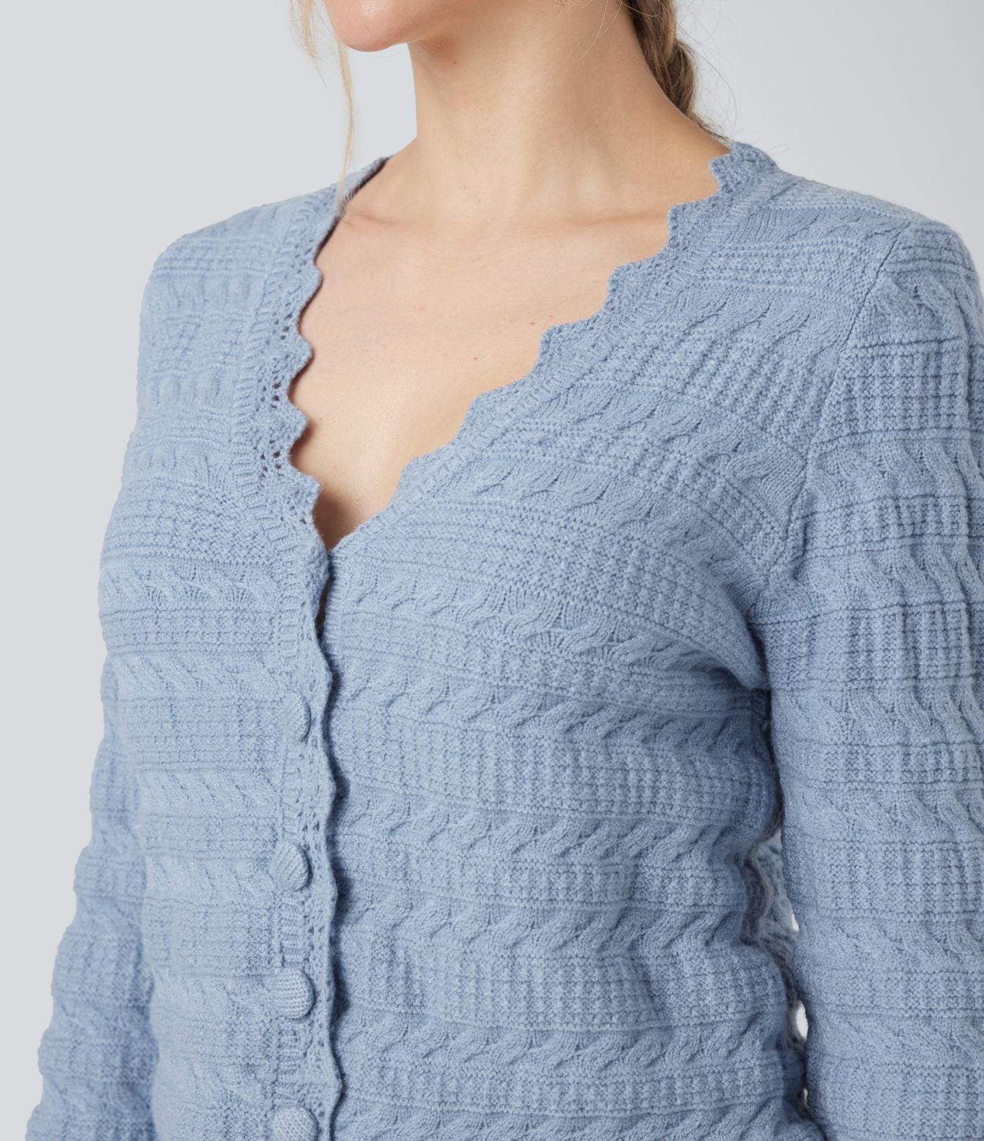 Cardigan décontracté maille pull col V manches longues