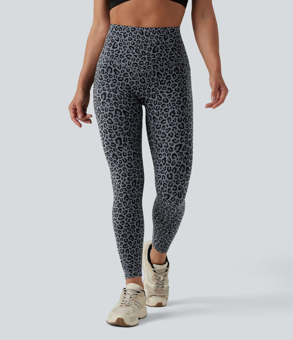 Legging de yoga gainant taille haute imprimé léopard avec poches Halara UltraSculpt™