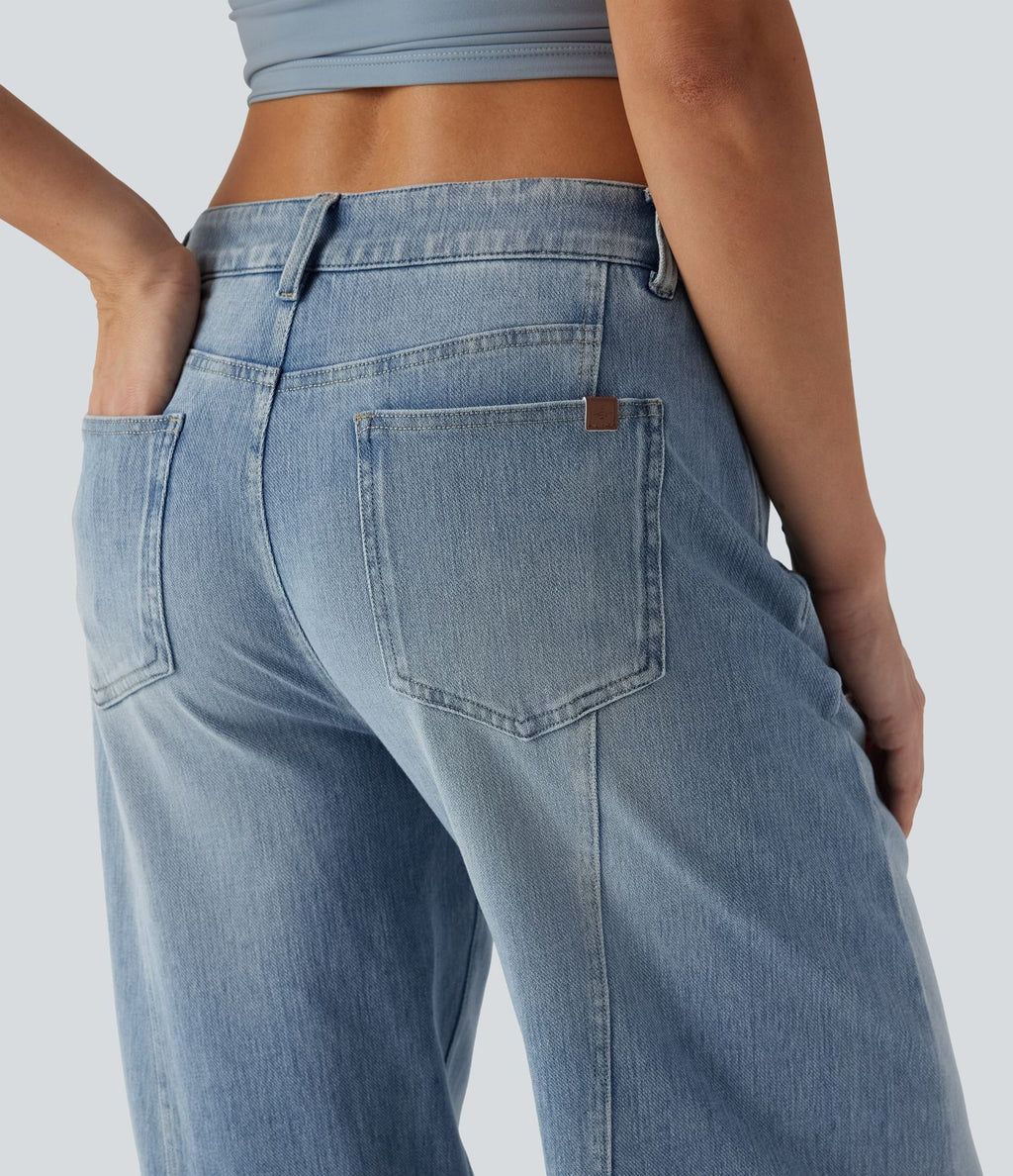 Jean décontracté Halara Flex™ jambe large taille basse avec poches