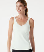 Débardeur de running col V avec brassière intégrée - Coupe longue