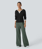 Pantalon tailleur évasé taille haute Halara Flex™ DayStretch avec poches