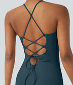 Robe moulante SoftlyZero™ Airy croisée froncée laçage effet frais InstantCool, bonnets E-G, protection solaire UPF50+