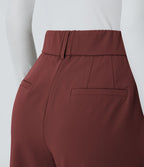 Pantalon tailleur Halara Flex™ fuselé uni, taille haute, avec poches