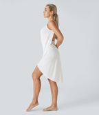 Robe de Plage Fines bretelles croisée dos nu effet portefeuille effet frais InstantCool