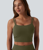 Débardeur de yoga cropped Halara UltraSculpt™ à doubles bretelles dos torsadé ouvert avec soutien-gorge intégré – Bonnets E-G