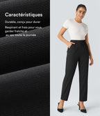 Pantalon tailleur Halara Flex™ fuselé uni, taille haute, avec poches