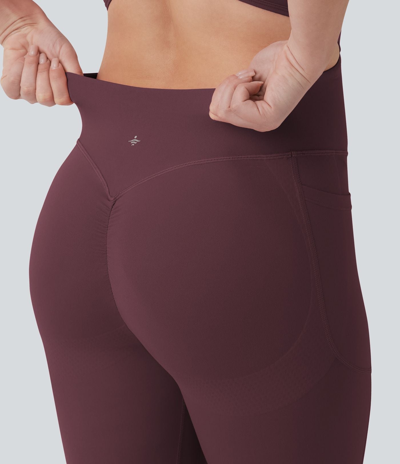 Combinaison d'entraînement Halara UltraSculpt™ évasée dos nu croisé gainante galbante avec fronces et coussinets fixes avec poches - Easy Peasy