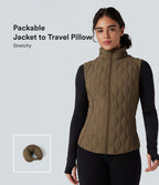 Gilet matelassé running PuffFlex col montant avec zip pliable avec poches