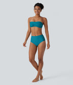 Haut de maillot de bain bikini dos nu à bretelles amovibles et ajustables avec col licou
