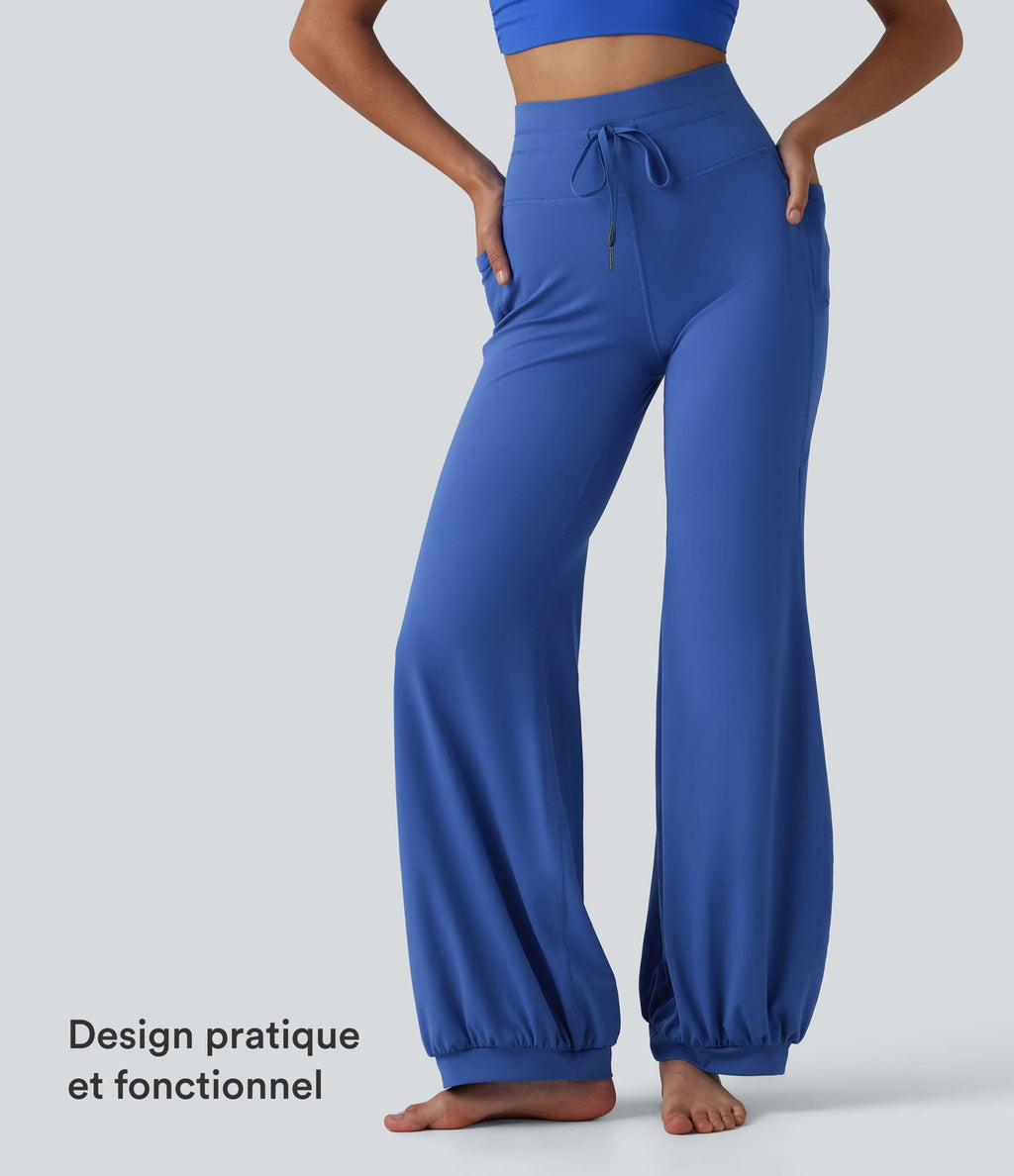 Pantalon de danse SoftlyZero™ taille haute à cordon de serrage et poches - Protection solaire UPF50+