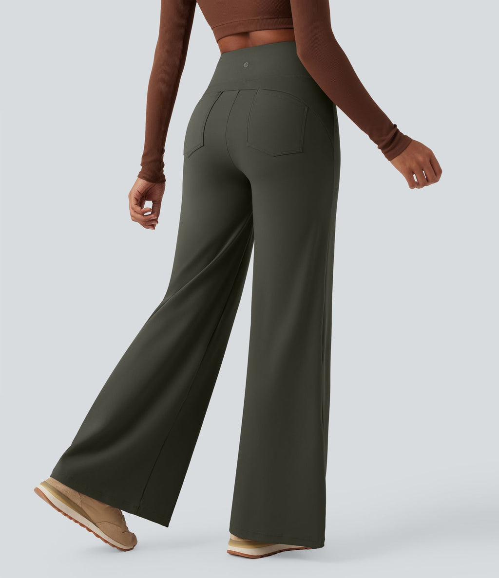 Pantalon yoga large gainant taille haute DayStretch avec poches