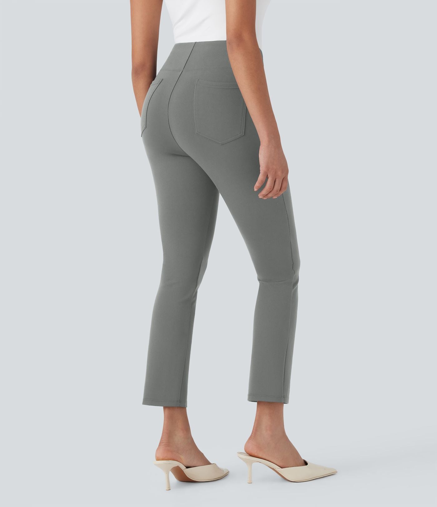 Pantalon de travail fuselé court taille haute Halara Flex™ avec poches