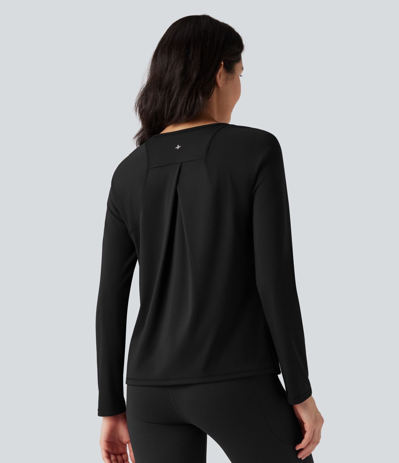 Top de sport running SoftlyZero™ Airy ourlet fendu col rond manches longues - UPF50+