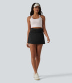 Jupe de tennis SoftlyZero™ Airy mini 2-en-1 gainante froncée taille haute à effet frais InstantCool et poches, protection solaire UPF50+