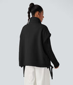 Veste Sherpa 2-en-1 col montant avec nœud et poches