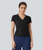 Haut tailleur col V manches courtes
