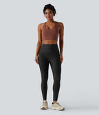 Legging sculptant d'entraînement 7/8 brillant taille haute gainant avec effet push-up fessier