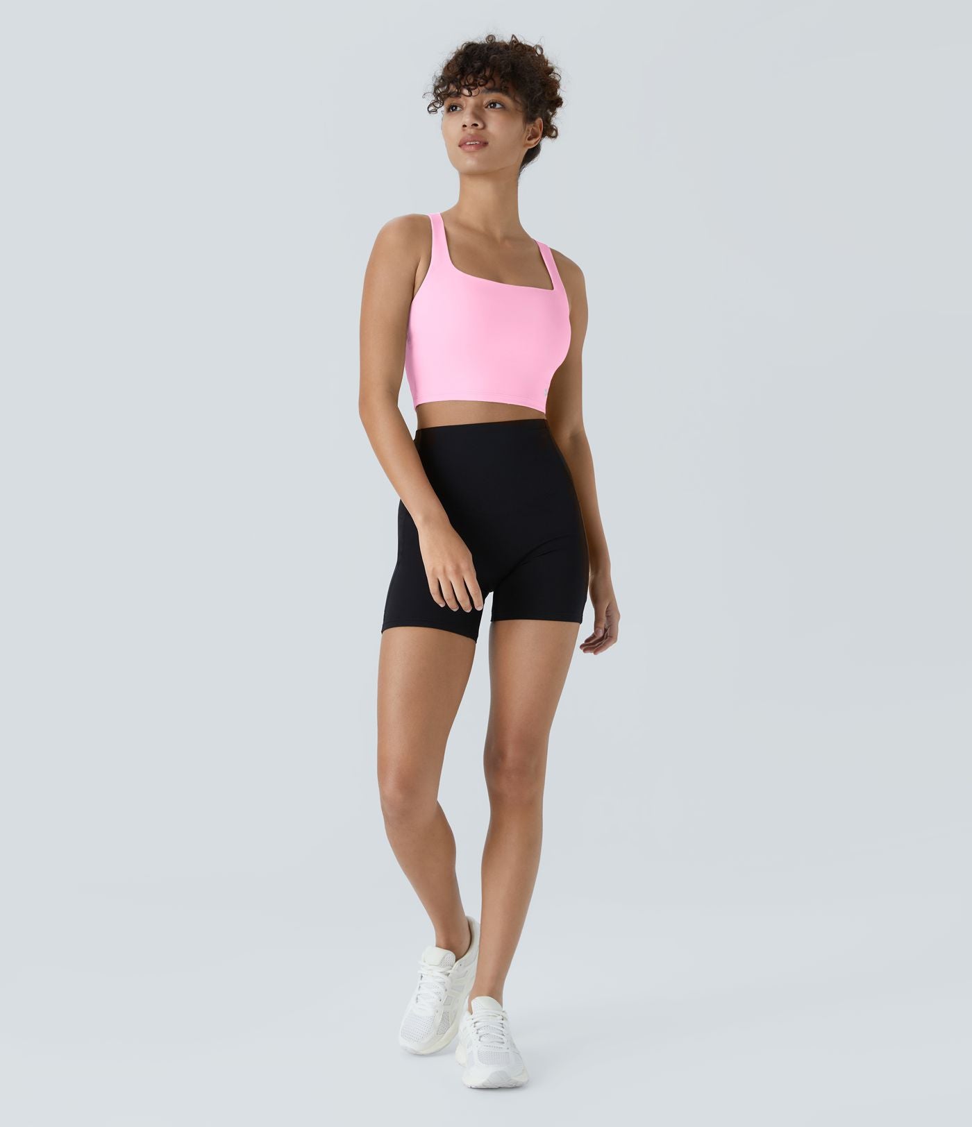 Débardeur yoga court SoftlyZero™ Airy col carré dos nu bretelles croisées effet frais InstantCool, bonnets A-C, protection solaire UPF50+