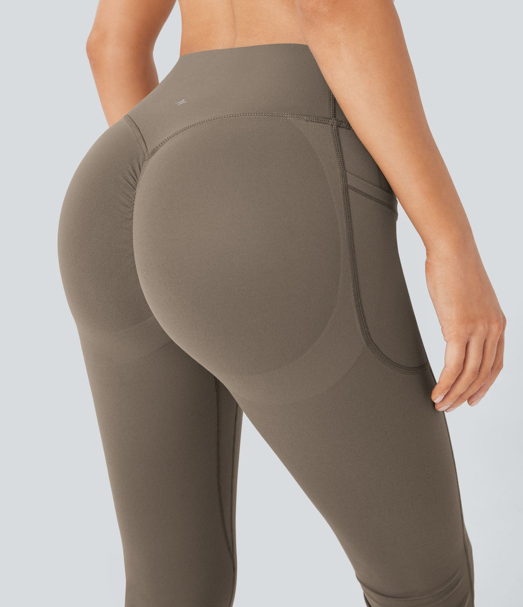 Pantalon de yoga à coupe bootcut gainant galbant taille haute avec effet scrunch et poches Halara UltraSculpt™