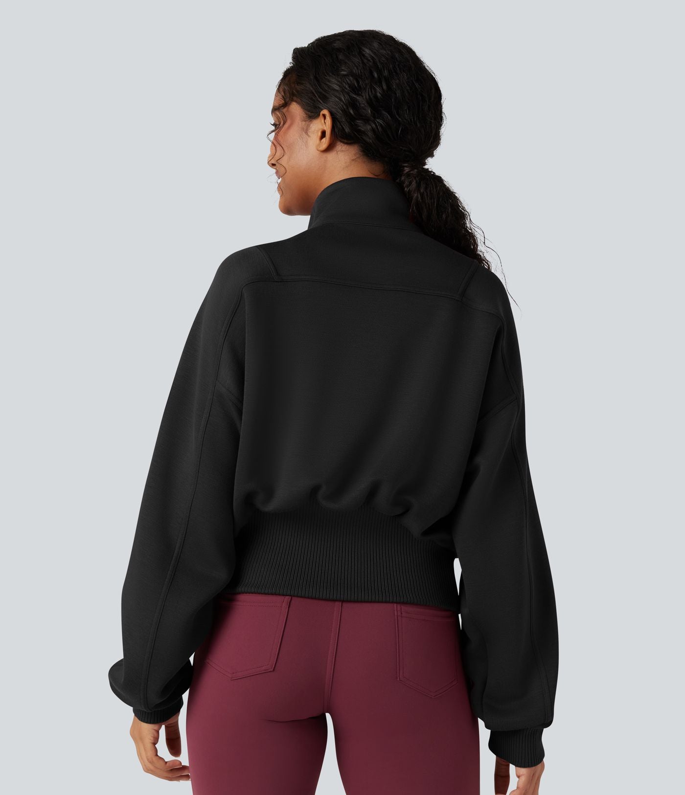 Veste de sport SpacerTek™ col montant, manches chauve-souris et détails contrastants, avec poches
