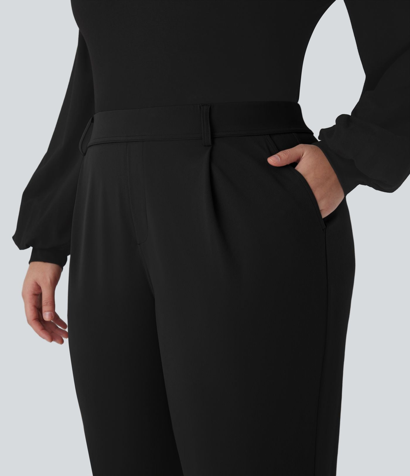 Pantalon tailleur évasé grande taille taille haute Halara Flex™ DayStretch avec poches