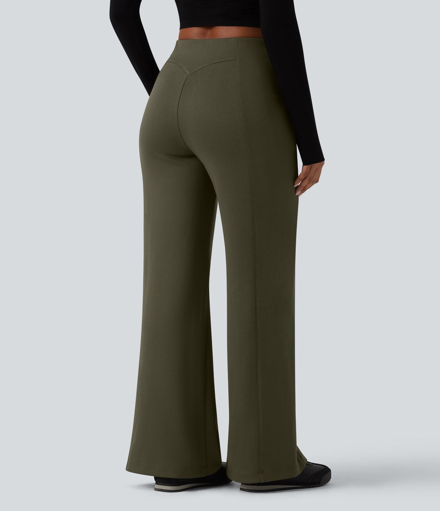 Pantalon casual SpacerTek™ large taille haute avec poches zippées